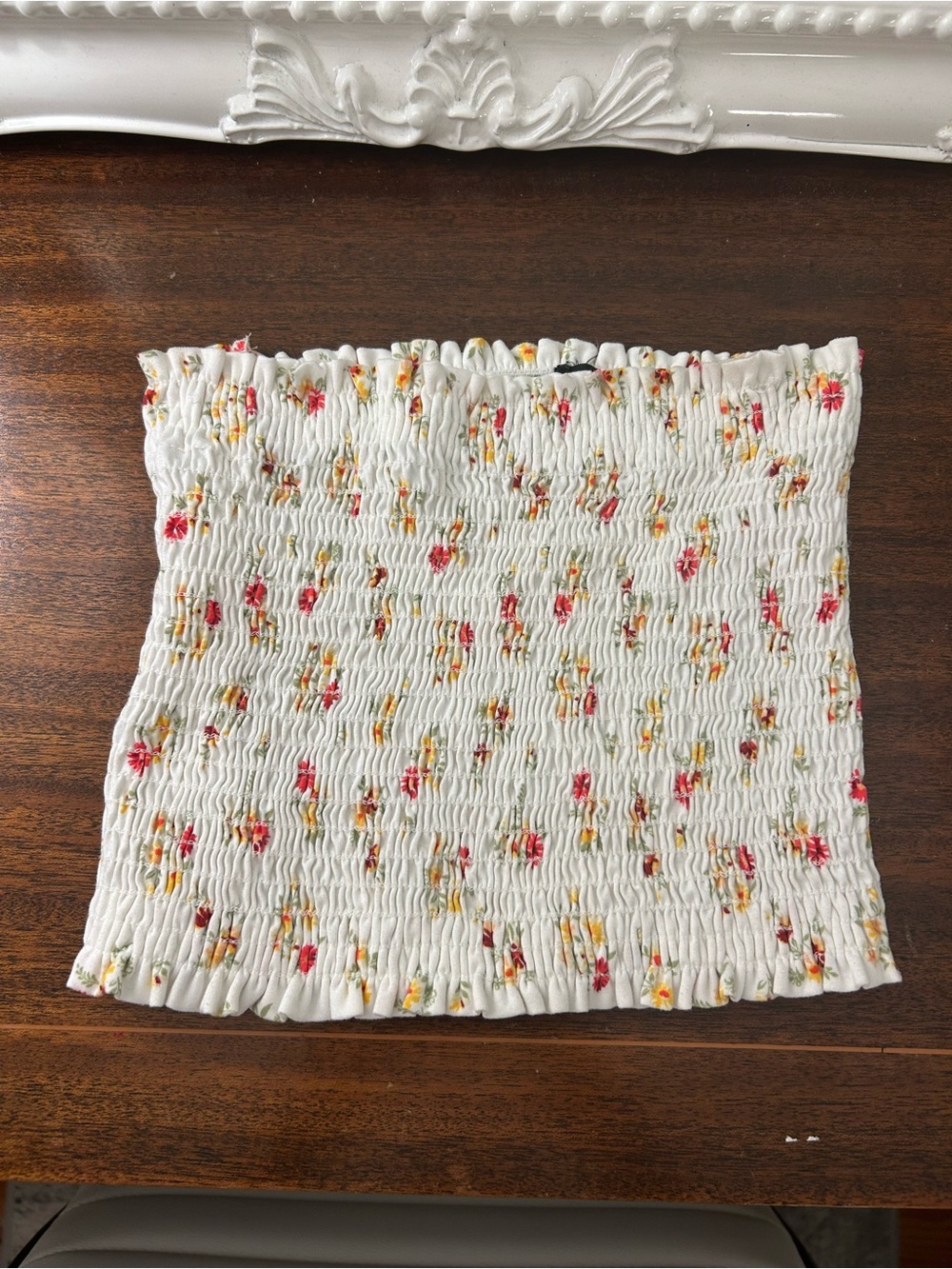 White floral tube top